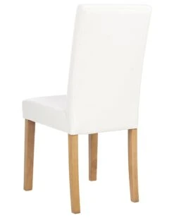 Set Of 2 Faux Leather Dining Chairs White BROADWAY -Cheap Furniture Store undef src sa picid 744505 type whitesh image