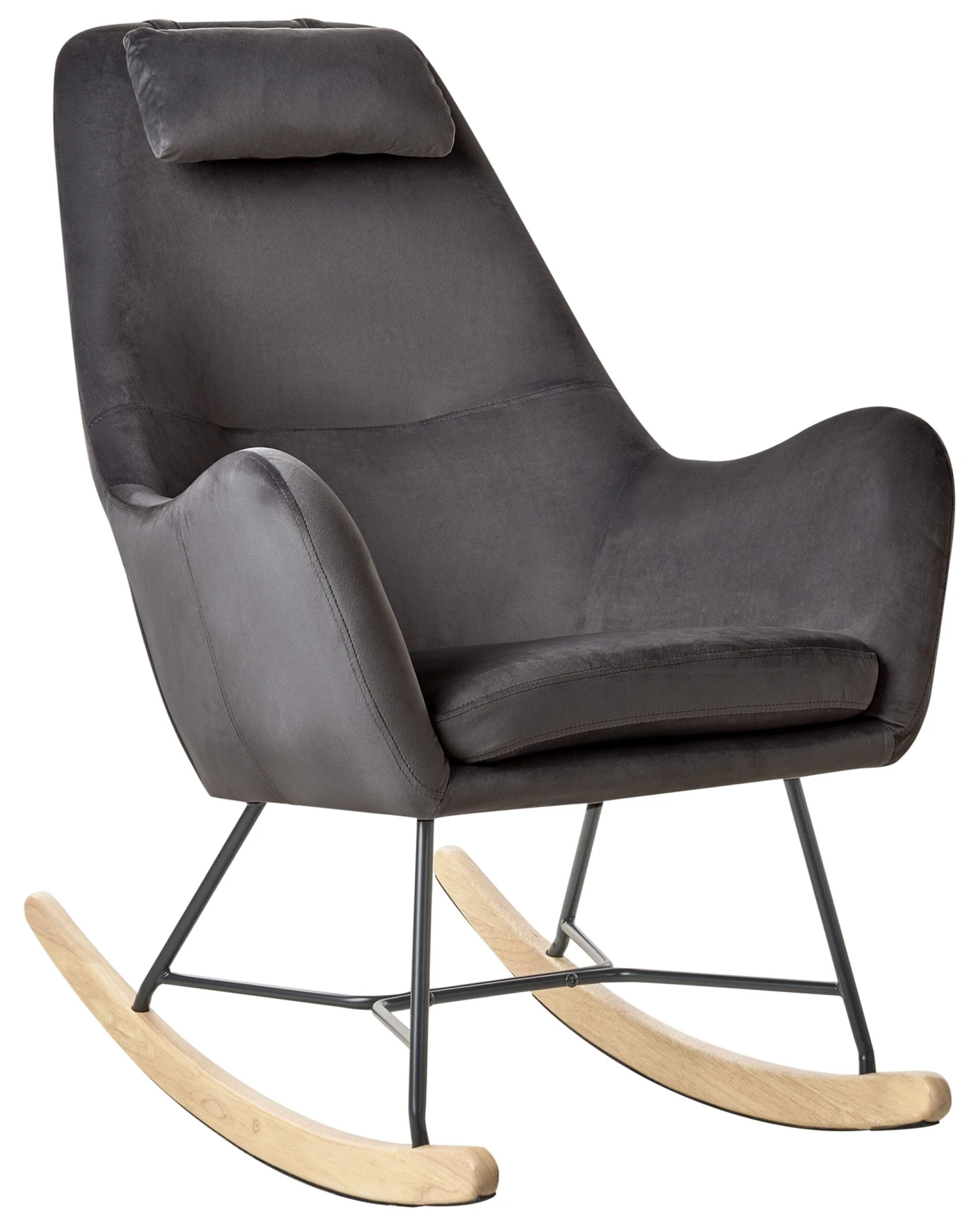 Velvet Rocking Chair Dark Grey ARRIE
