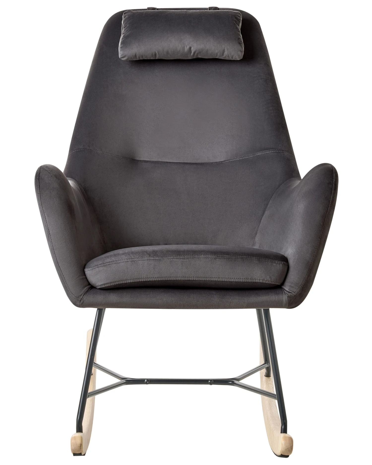 Velvet Rocking Chair Dark Grey ARRIE - Image 3