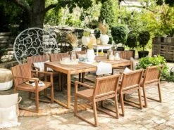8 Seater Acacia Wood Garden Dining Set With Trolley SASSARI -Cheap Furniture Store undef src sa picid 745472 type whitesh image