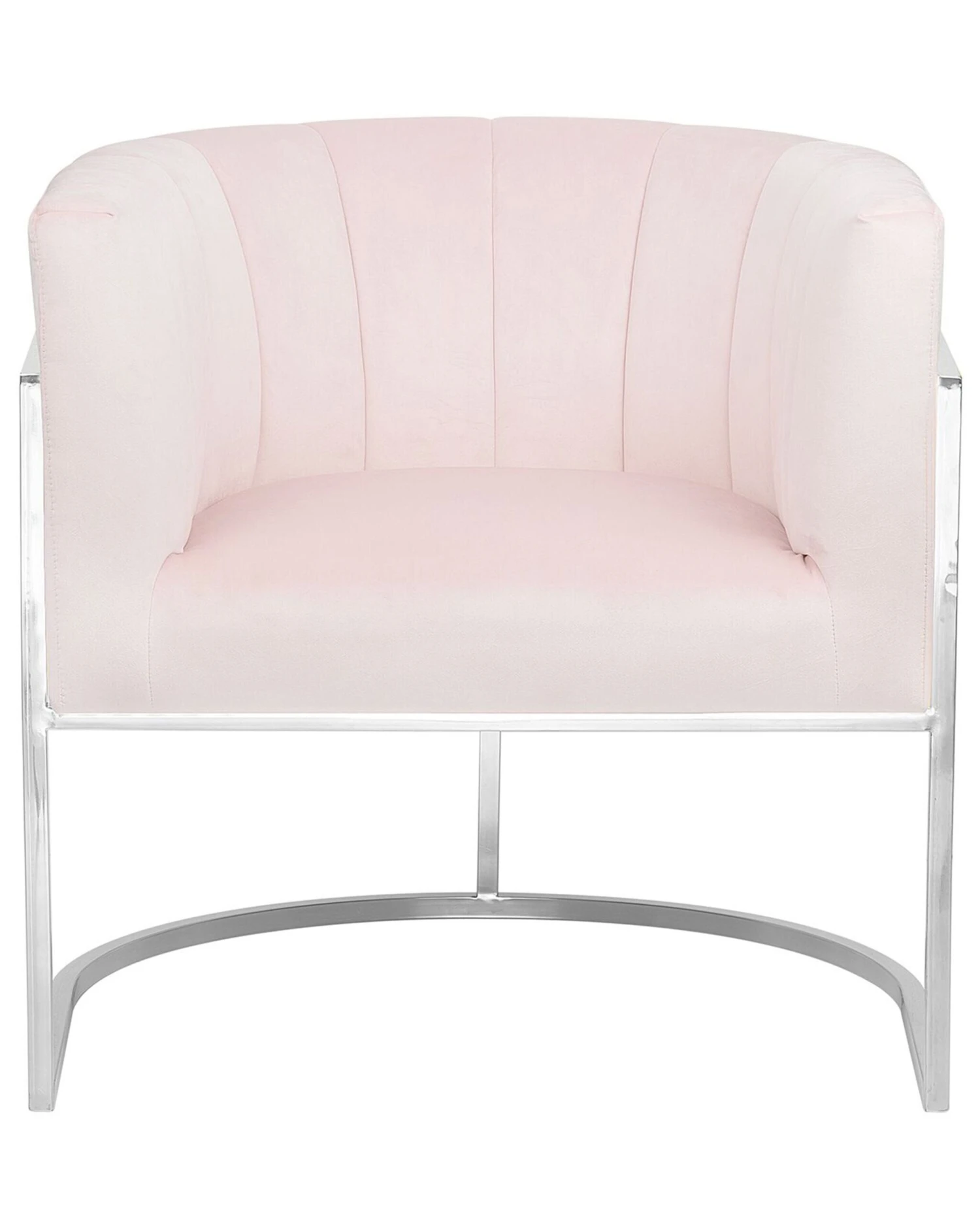 Velvet Armchair Pink LARVIK - Image 5