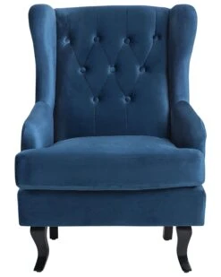 Velvet Fabric Wingback Chair Dark Blue ALTA -Cheap Furniture Store undef src sa picid 749406 type whitesh image