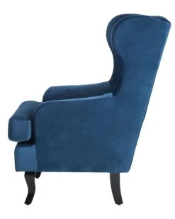Velvet Fabric Wingback Chair Dark Blue ALTA -Cheap Furniture Store undef src sa picid 749407 type whitesh image
