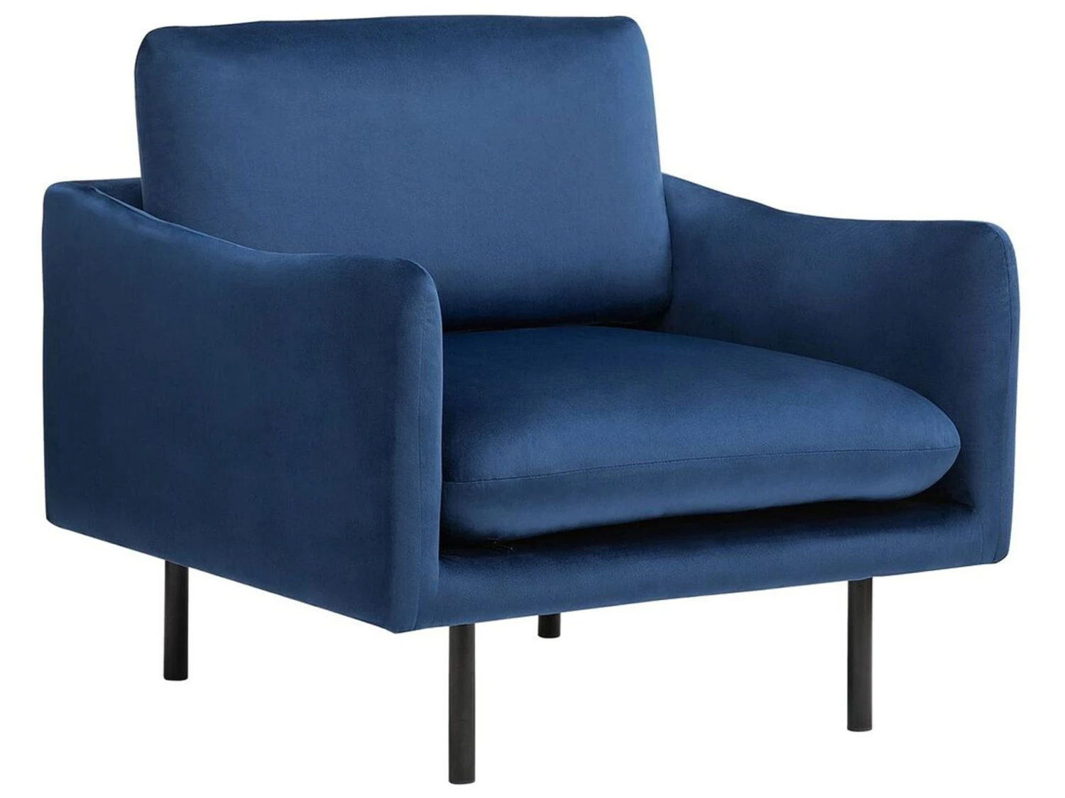 Velvet Fabric Armchair Dark Blue VINTERBRO