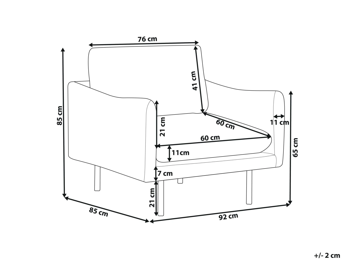 Velvet Fabric Armchair Dark Blue VINTERBRO - Image 10