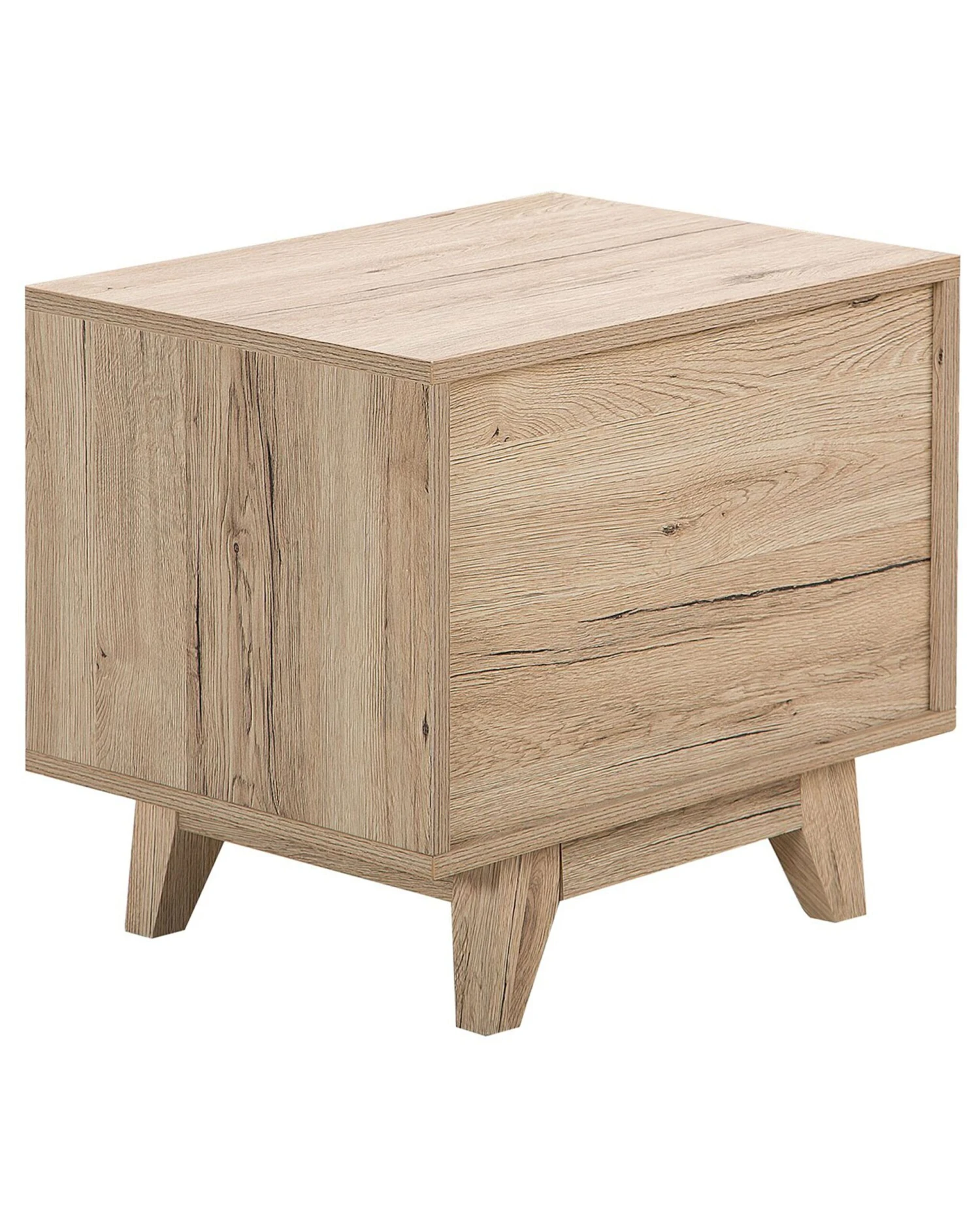 1 Drawer Bedside Table Light Wood With White SPENCER - Image 10