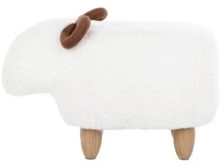 Fabric Animal Stool White LAMB -Cheap Furniture Store undef src sa picid 750752 type whitesh image