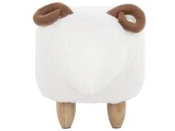 Fabric Animal Stool White LAMB -Cheap Furniture Store undef src sa picid 750753 type whitesh image