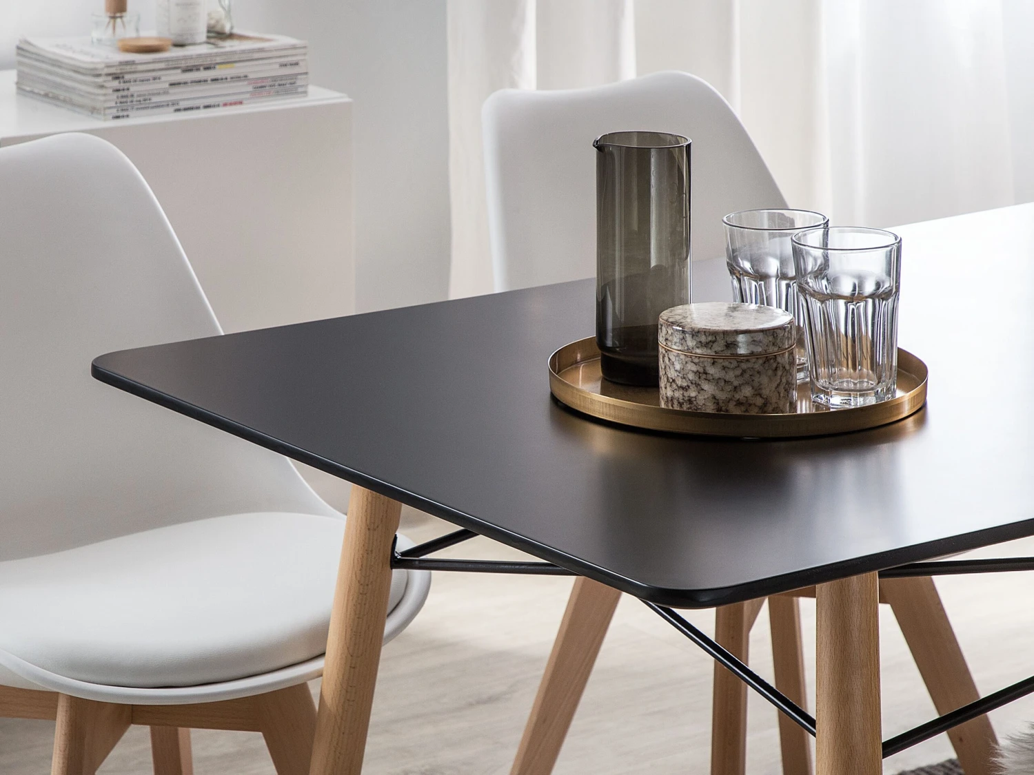 Dining Table 140 X 80 Cm Black BIONDI - Image 4