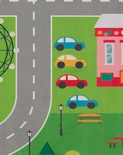 Kids Rug City Print 80 X 150 Cm SEBEN -Cheap Furniture Store undef src sa picid 754941 type whitesh image