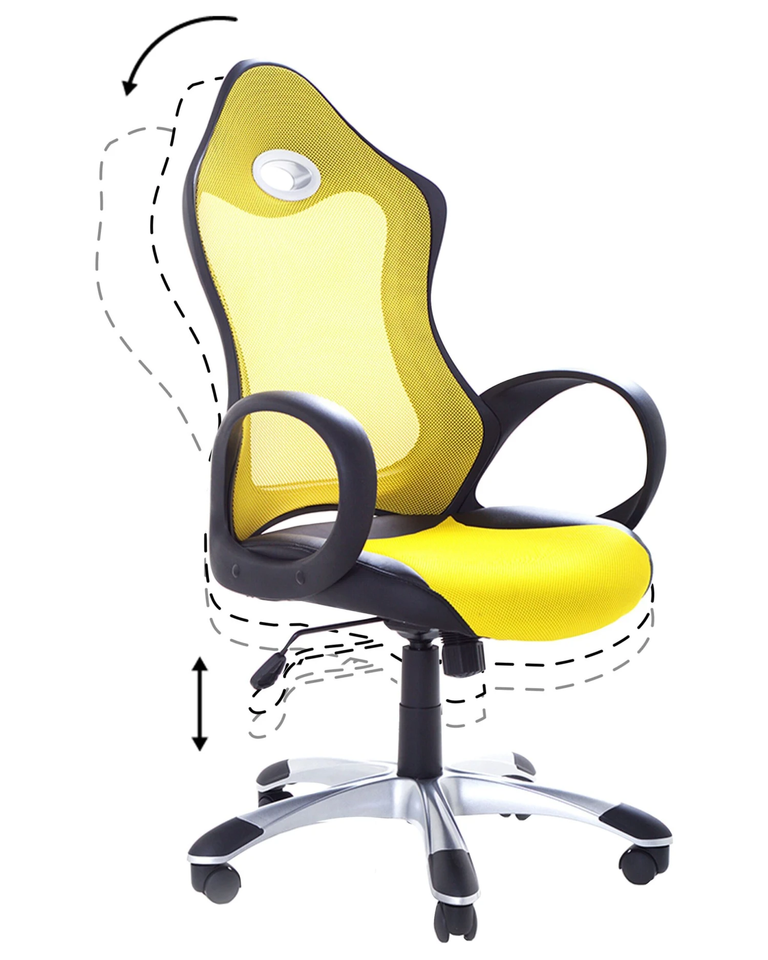 Swivel Office Chair Yellow ICHAIR - Image 3
