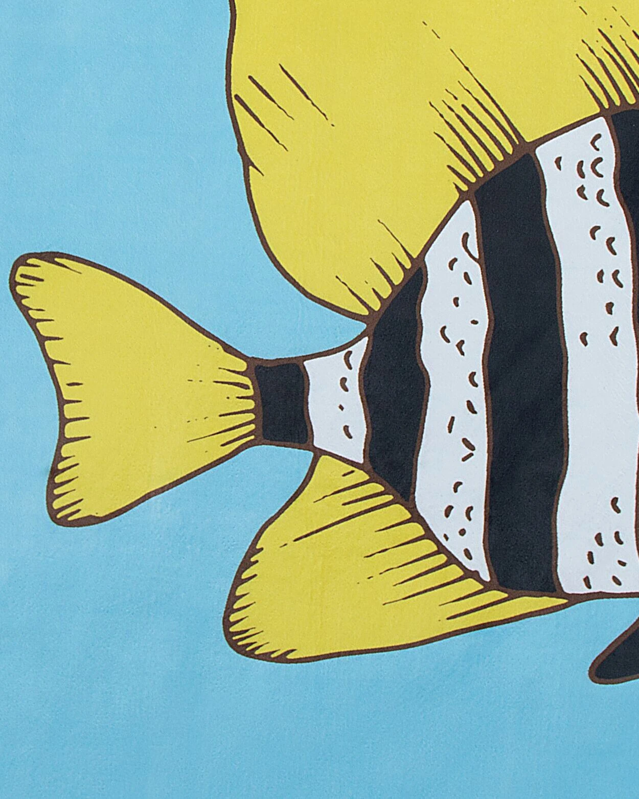 Round Area Rug Fish Print ⌀ 140 Cm Blue FIZME - Image 3