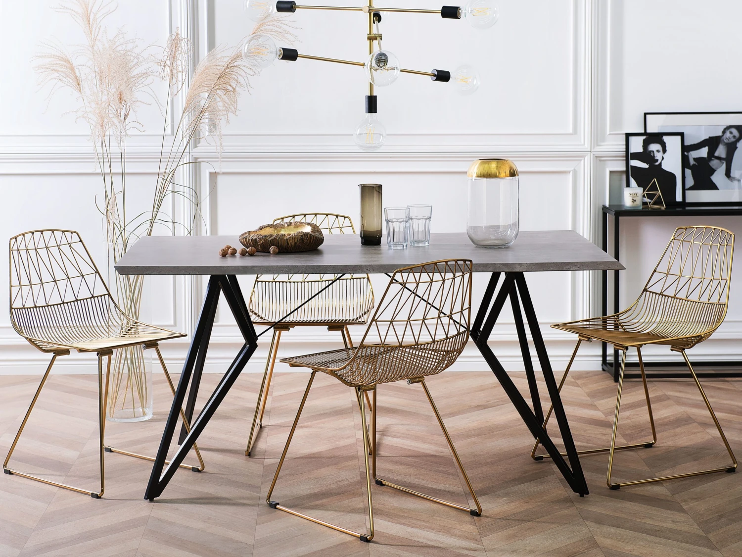 Dining Table 160 X 90 Cm Concrete Effect BUSCOT - Image 2