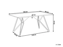 Dining Table 160 X 90 Cm Concrete Effect BUSCOT -Cheap Furniture Store undef src sa picid 755602 type whitesh image