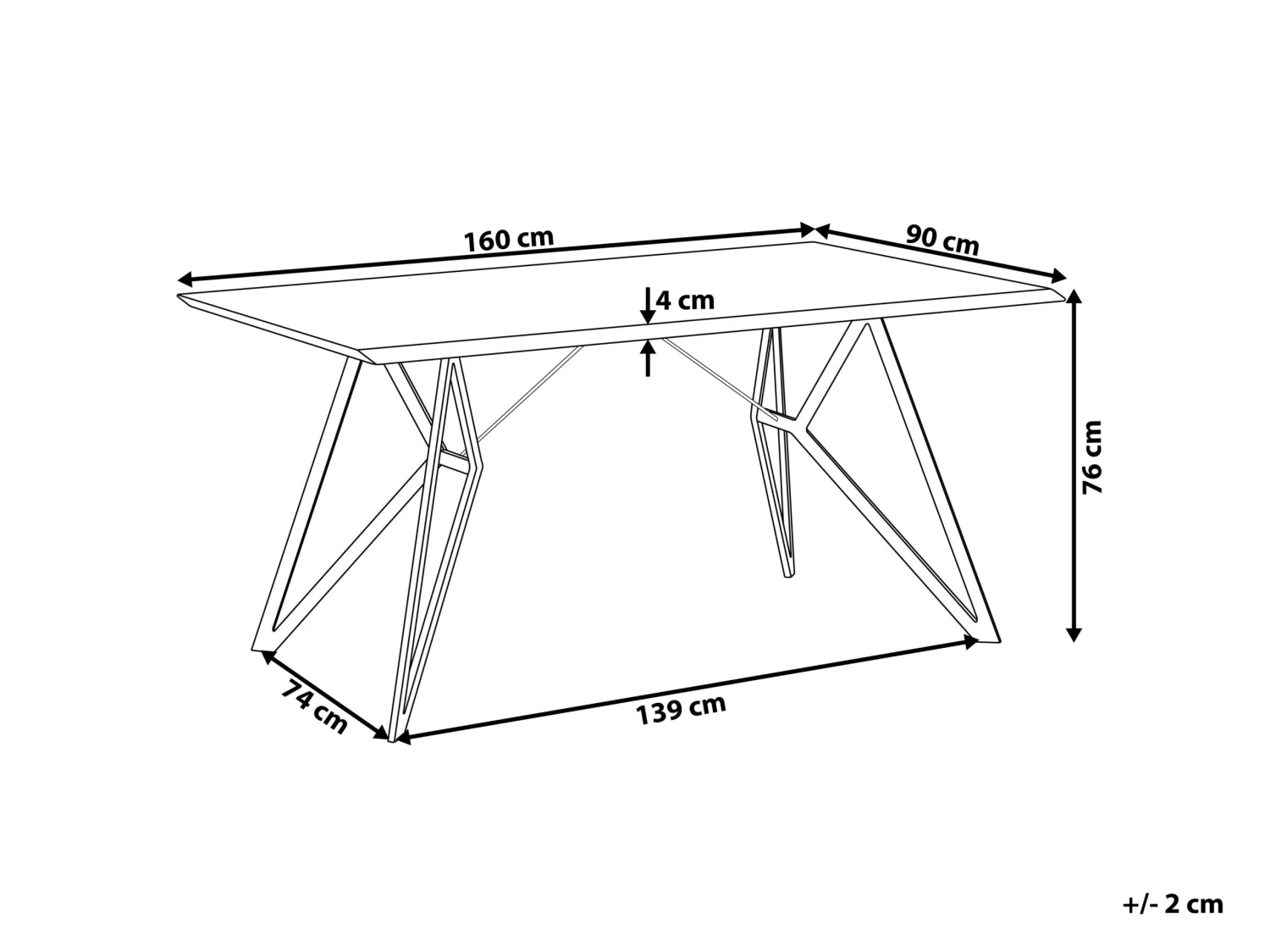 Dining Table 160 X 90 Cm Concrete Effect BUSCOT - Image 9
