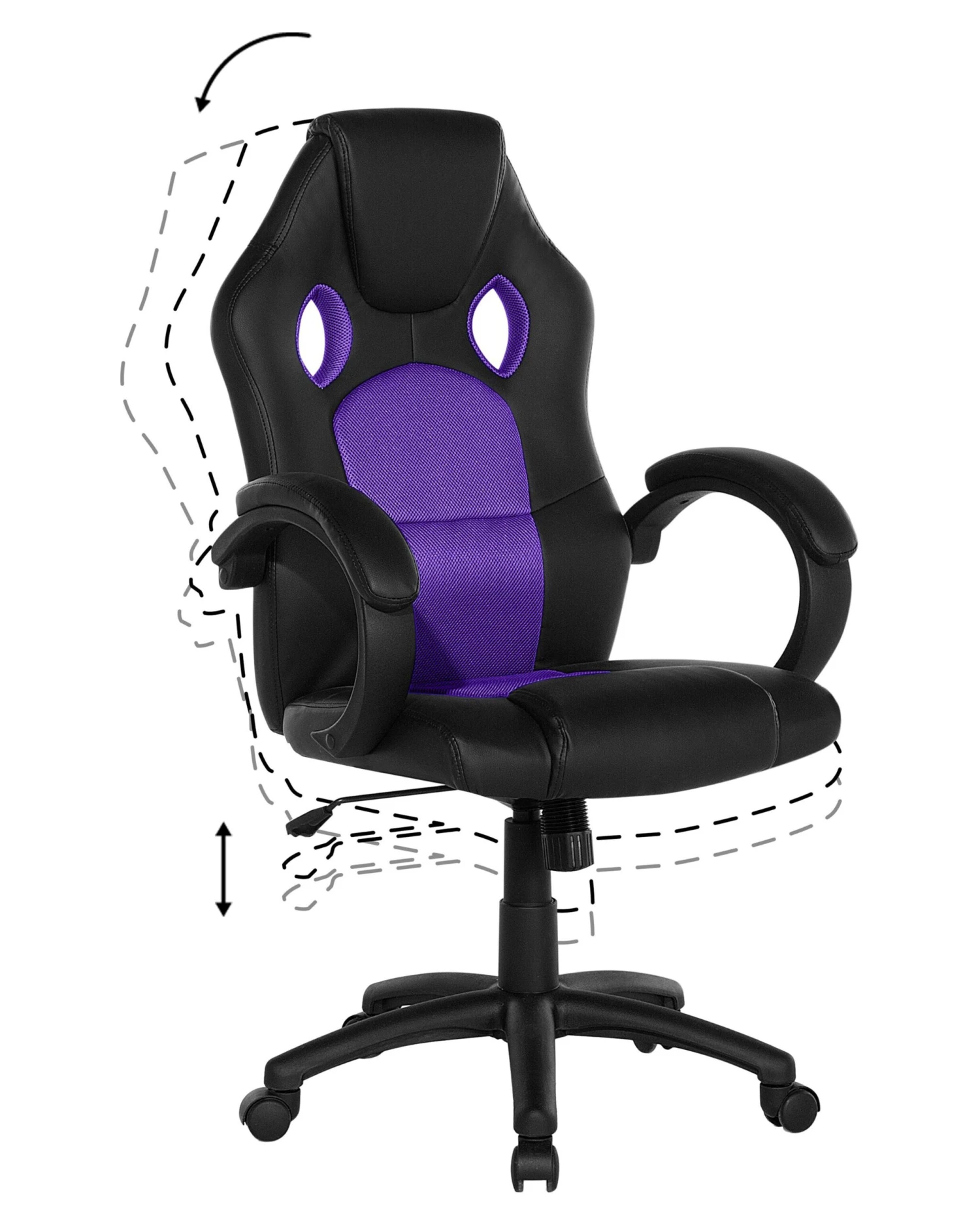 Swivel Office Chair Purple FIGHTER - Image 6