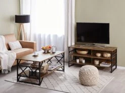 Coffee Table With Shelf Dark Wood With Black BOLTON 13 Coffee Table With Shelf Dark Wood With Black BOLTON -Cheap Furniture Store undef src sa picid 757206 type whitesh image