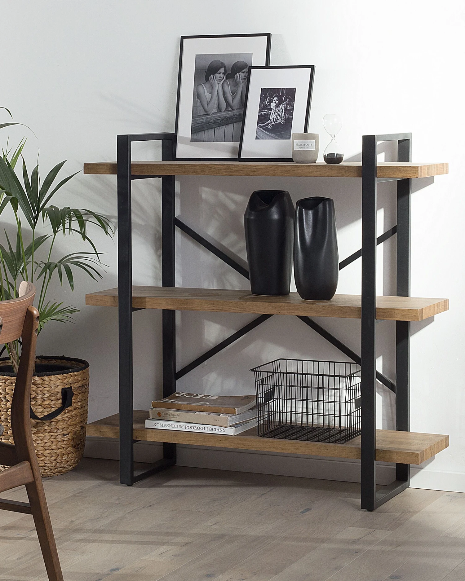 3 Tier Bookcase Dark Wood TIMBER - Image 2