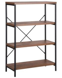 4 Tier Bookcase Dark Wood BRISBANE