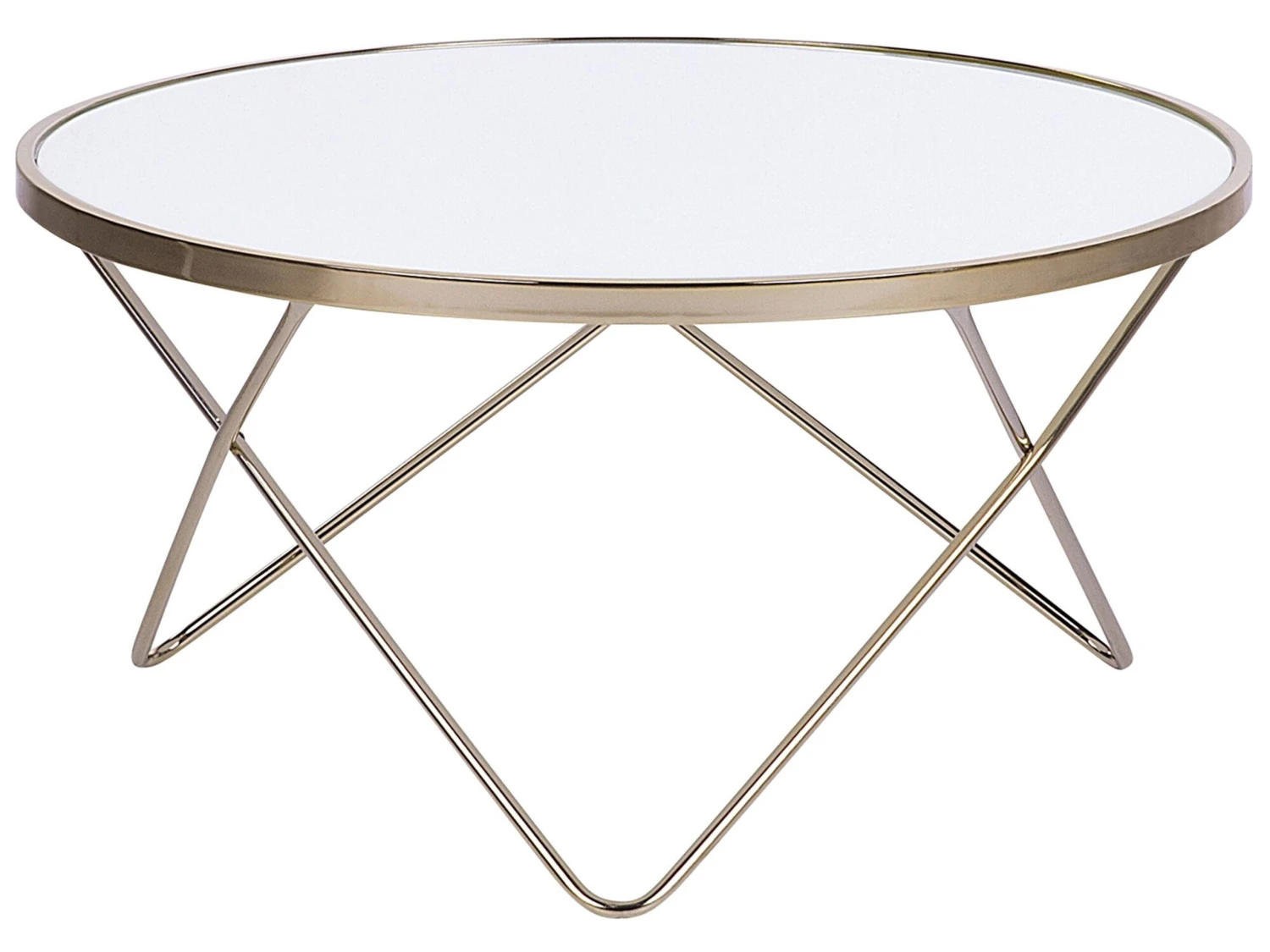 Coffee Table White With Gold MERIDIAN II 3 Coffee Table White With Gold MERIDIAN II