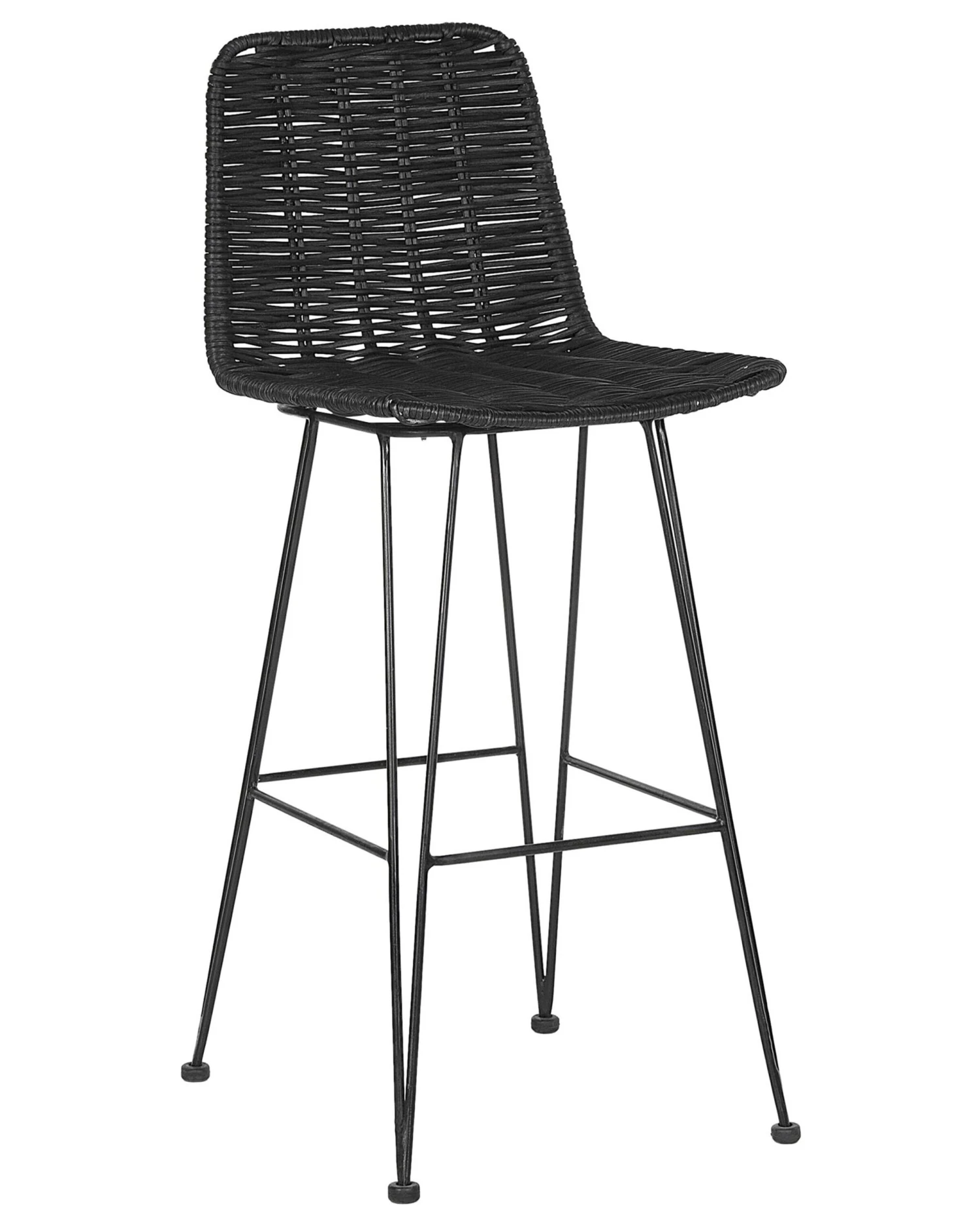 Set Of 2 Rattan Bar Chairs Black CASSITA 6 Set Of 2 Rattan Bar Chairs Black CASSITA - Image 4