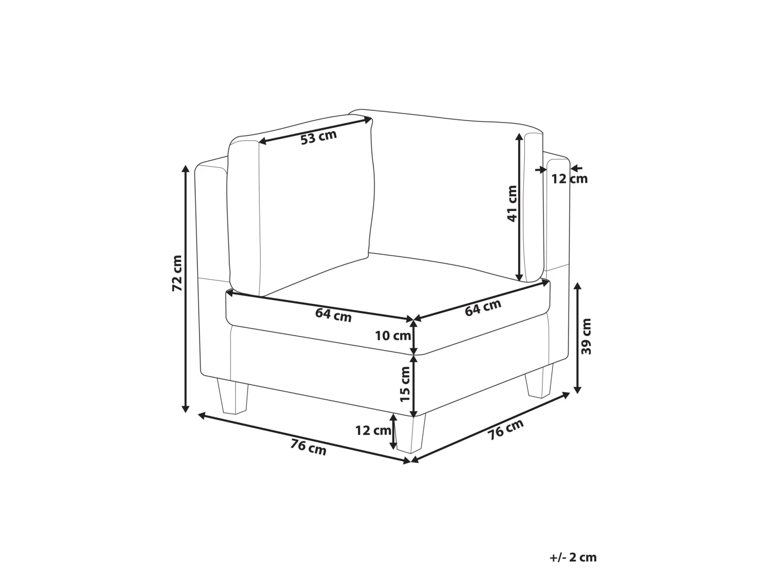 Fabric Corner Section Beige FEVIK - Image 7