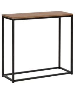 Console Table Dark Wood With Black DELANO