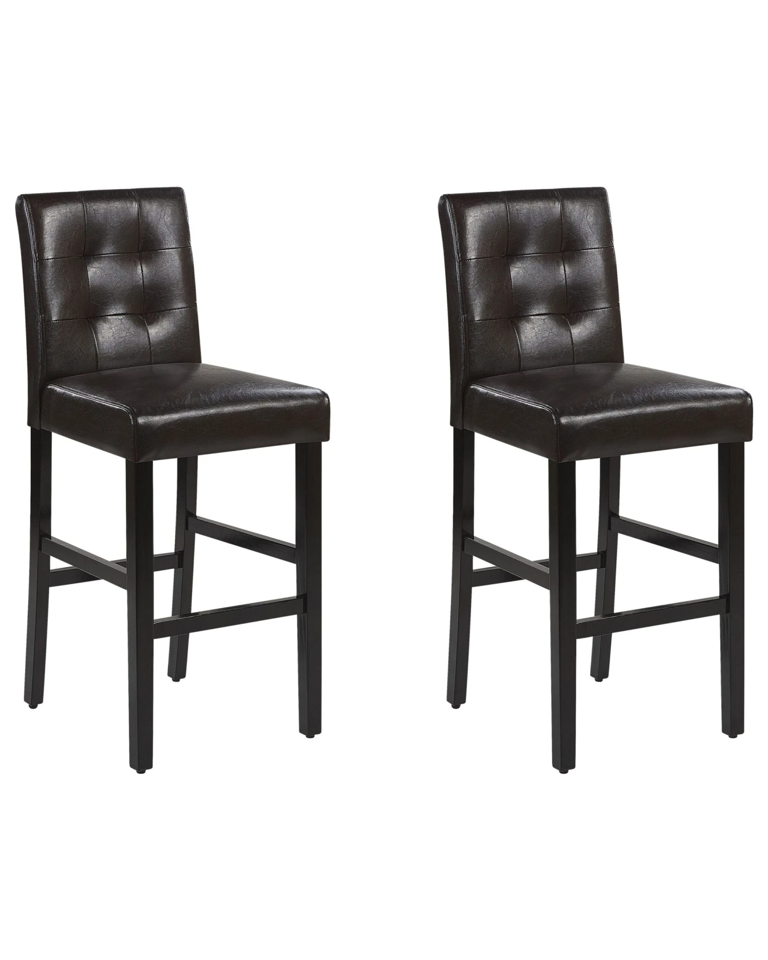 Set Of 2 Bar Chairs Faux Leather Brown MADISON
