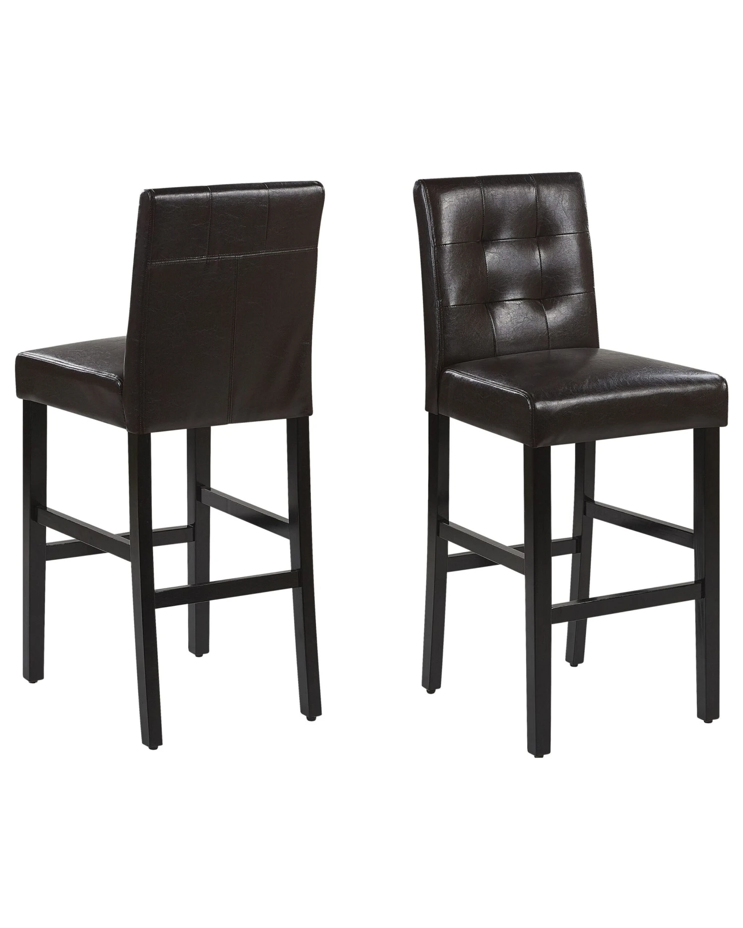 Set Of 2 Bar Chairs Faux Leather Brown MADISON - Image 6