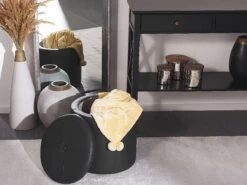 Faux Leather Storage Pouffe Black MARYLAND -Cheap Furniture Store undef src sa picid 765354 type whitesh image