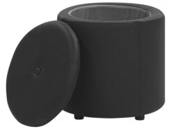 Faux Leather Storage Pouffe Black MARYLAND -Cheap Furniture Store undef src sa picid 765355 type whitesh image
