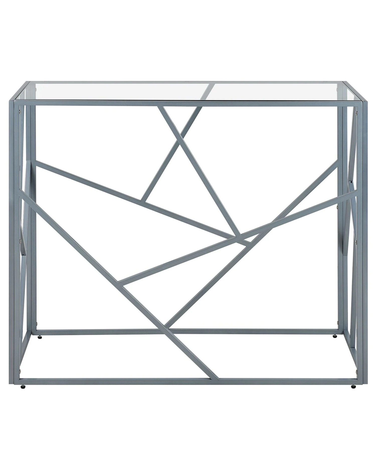 Glass Top Console Table Silver ORLAND - Image 4