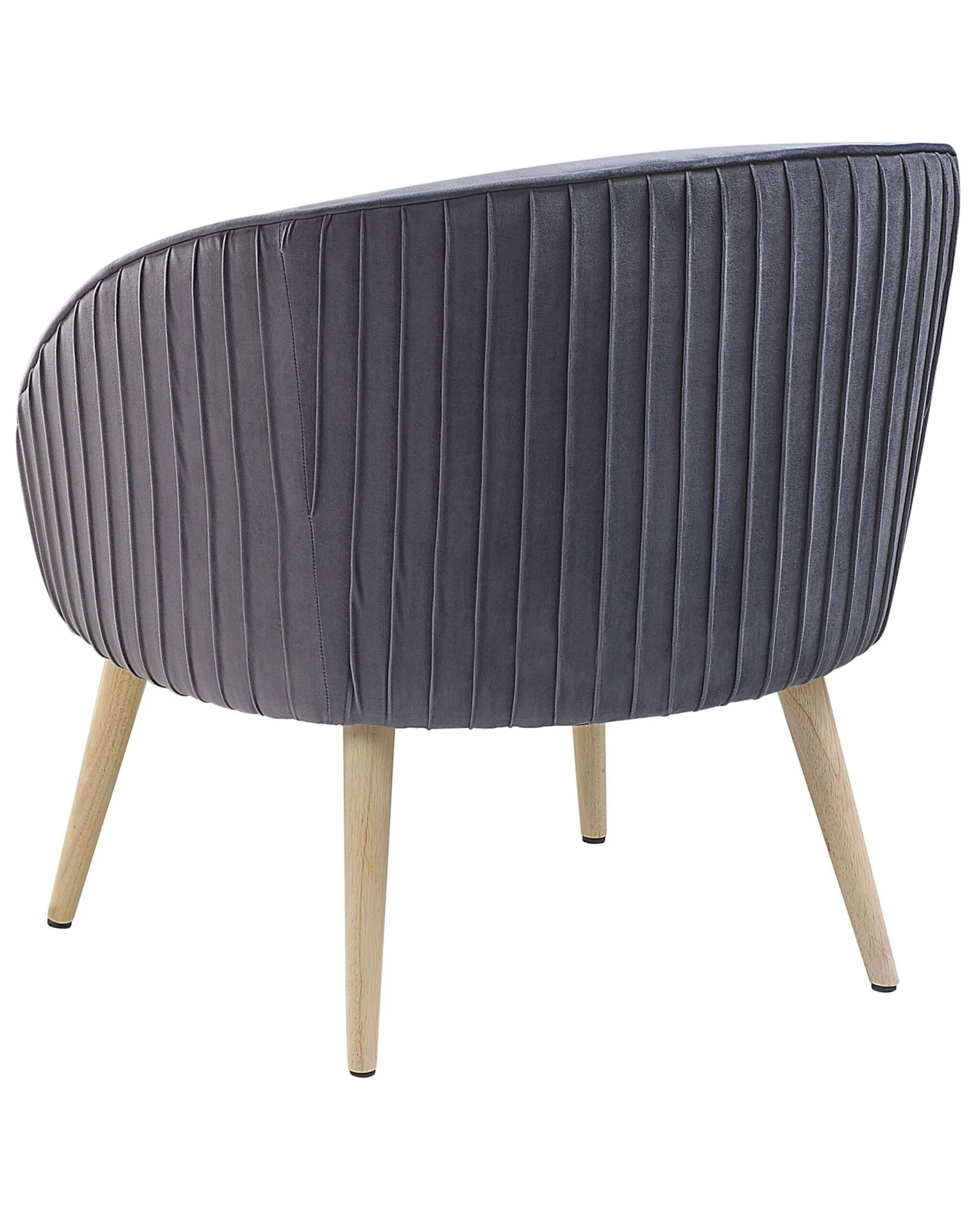 Velvet Armchair Grey TROMSO - Image 4