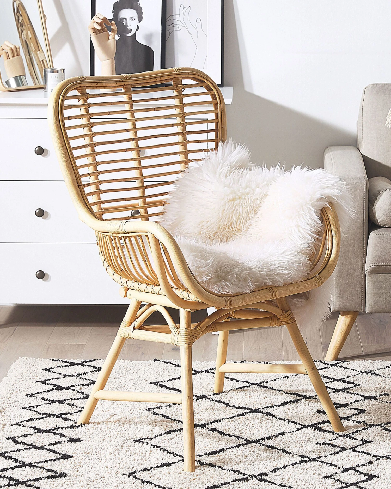 Rattan Accent Chair Natural TOGO - Image 2