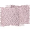 Set Of 2 Cotton Macramé Cushions With Tassels 40 X 40 Cm Pink YANIKLAR -Cheap Furniture Store undef src sa picid 768952 type whitesh image