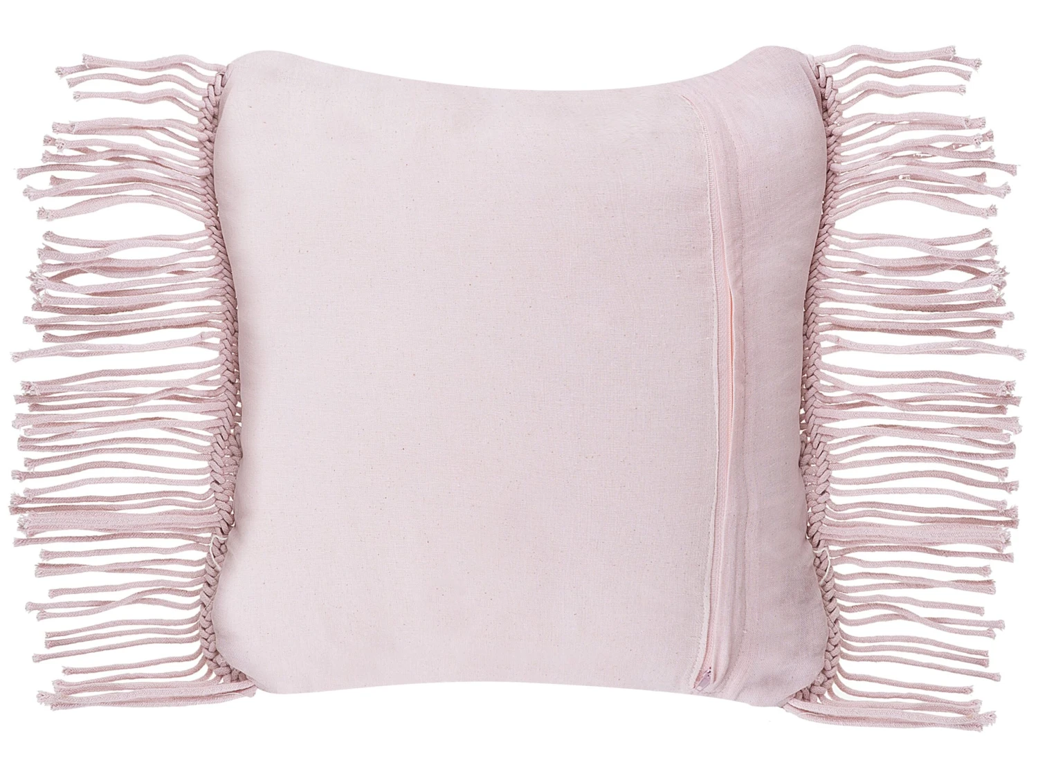 Set Of 2 Cotton Macramé Cushions With Tassels 40 X 40 Cm Pink YANIKLAR - Image 4