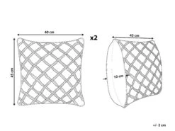 Set Of 2 Cotton Macramé Cushions 45 X 40 Cm Pink KIZKALESI -Cheap Furniture Store undef src sa picid 769056 type whitesh image