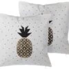 Set Of 2 Cotton Cushions Pineapple Print 45 X 45 Cm White YASMIN -Cheap Furniture Store undef src sa picid 770044 type whitesh image