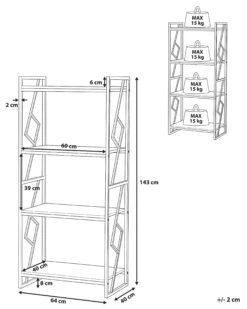 4 Tier Bookshelf Dark Wood And Black FORRES -Cheap Furniture Store undef src sa picid 771884 type whitesh image
