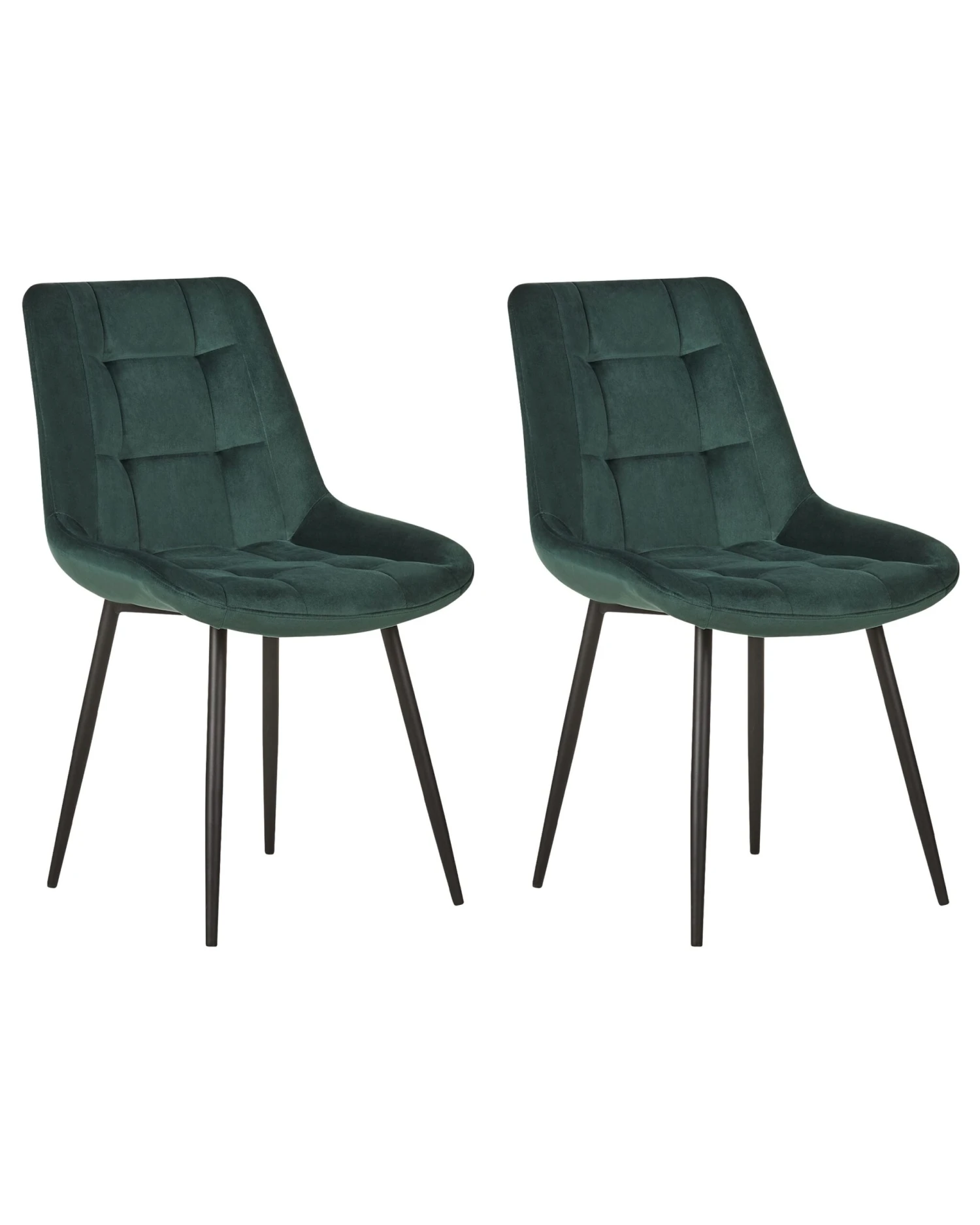 Set Of 2 Velvet Dining Chairs Green MELROSE