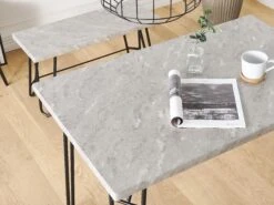 4 Seater Dining Set Grey And Black KEMPTON -Cheap Furniture Store undef src sa picid 773700 type whitesh image