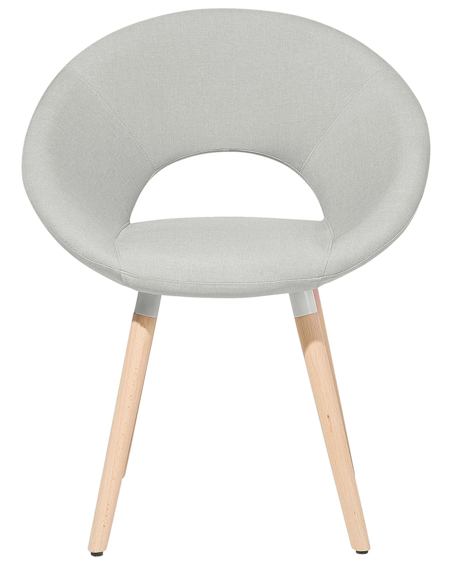 Set Of 2 Fabric Dining Chairs Light Grey ROSLYN - Image 6