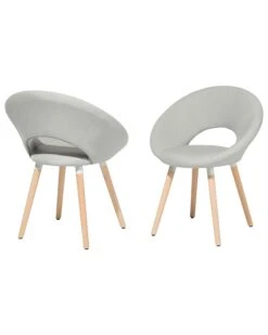Set Of 2 Fabric Dining Chairs Light Grey ROSLYN -Cheap Furniture Store undef src sa picid 774104 type whitesh image