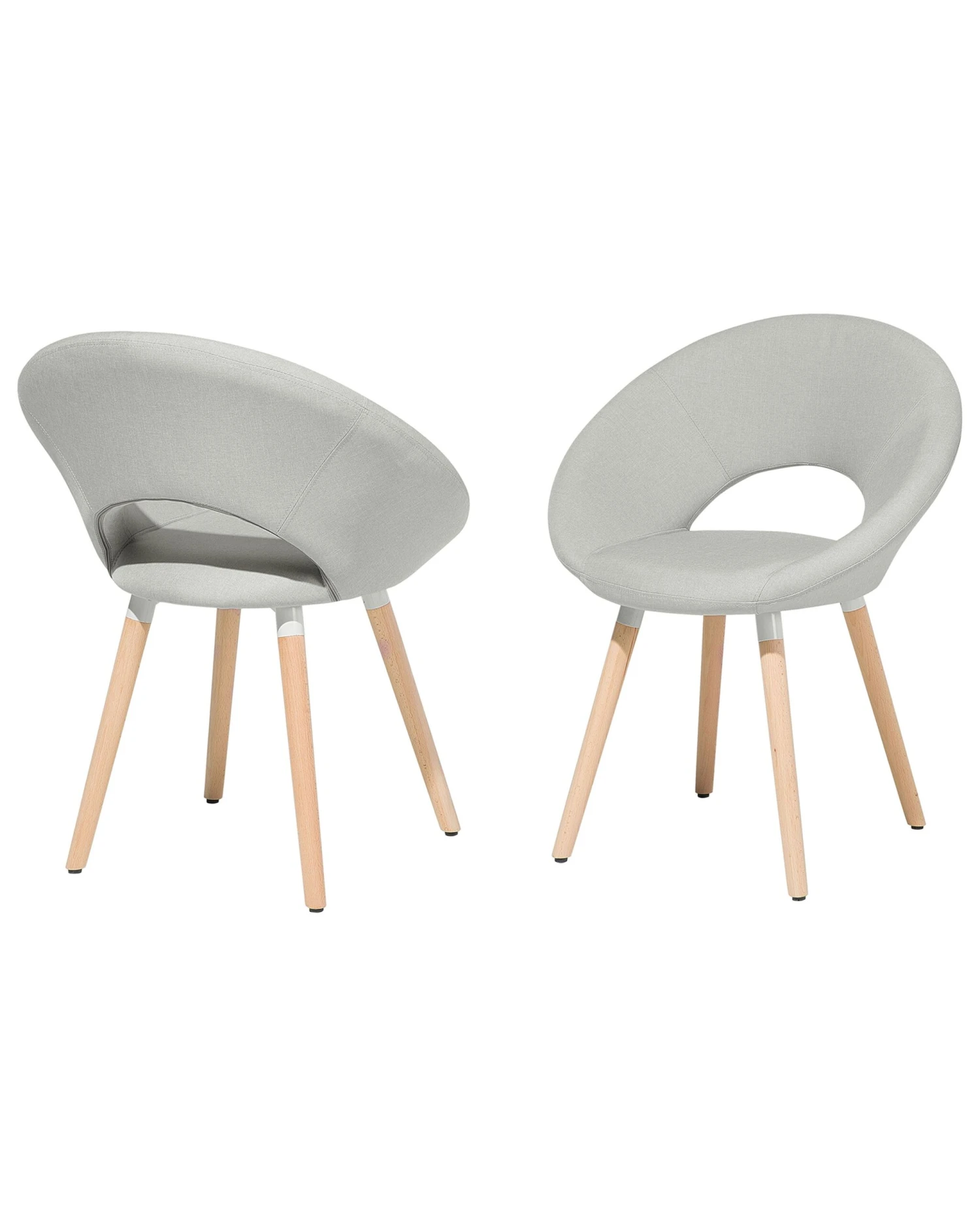 Set Of 2 Fabric Dining Chairs Light Grey ROSLYN - Image 8