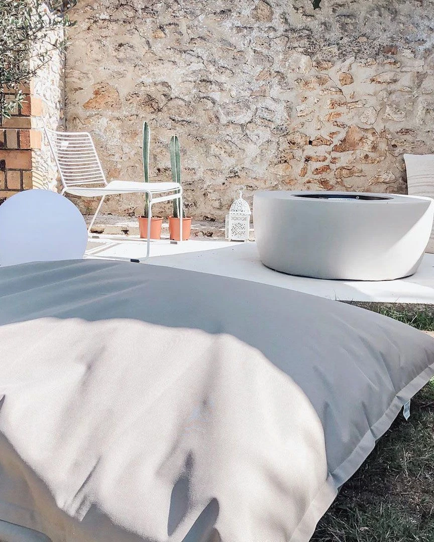 Large Bean Bag 140 X 180 Cm Light Grey FUZZY - Image 3