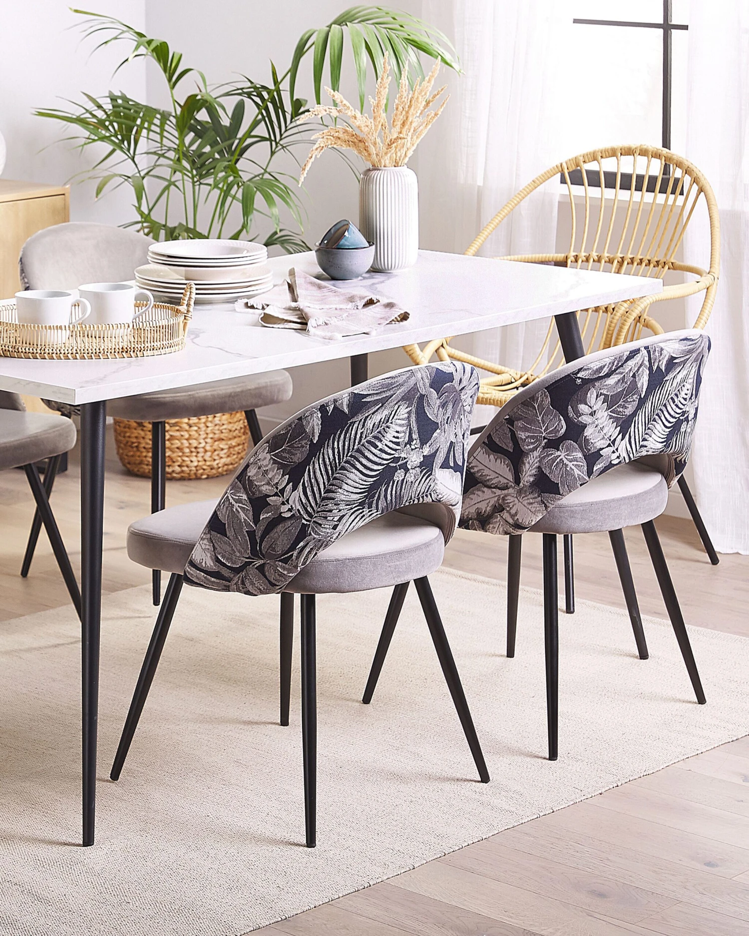 Set Of 2 Velvet Dining Chairs Grey VIVIAN - Image 2