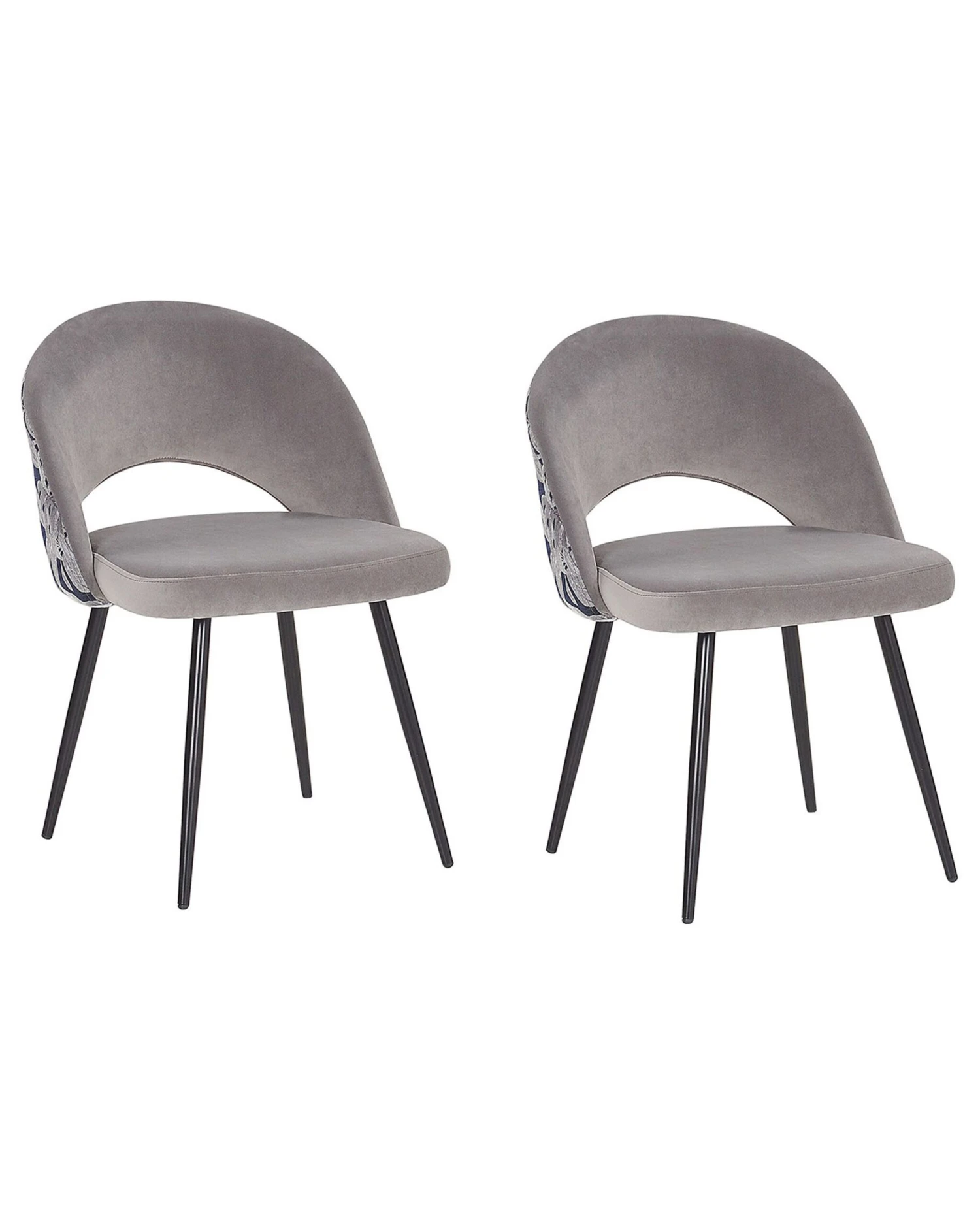 Set Of 2 Velvet Dining Chairs Grey VIVIAN