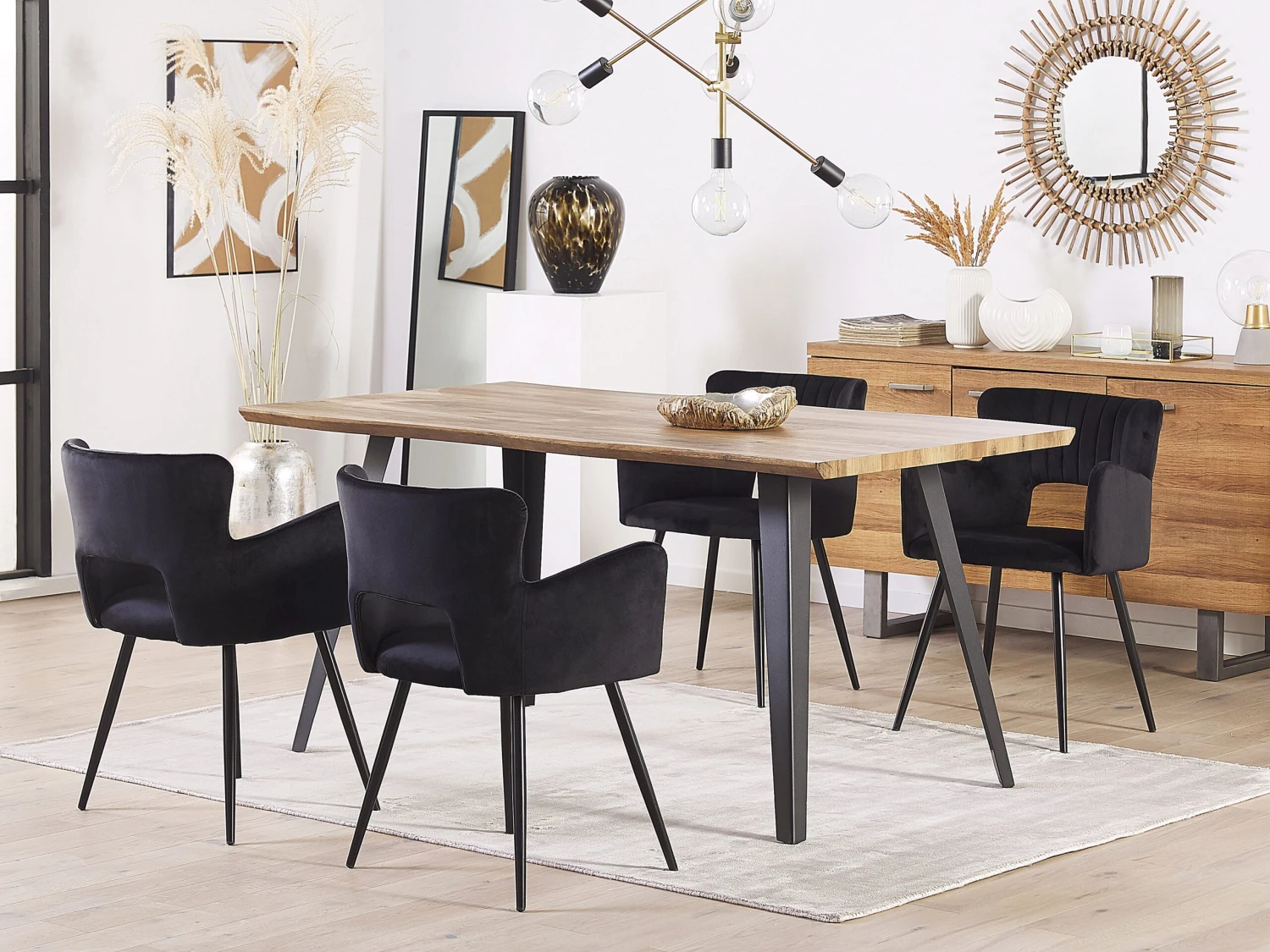 Velvet Dining Chair Black SANILAC 4 Velvet Dining Chair Black SANILAC - Image 2