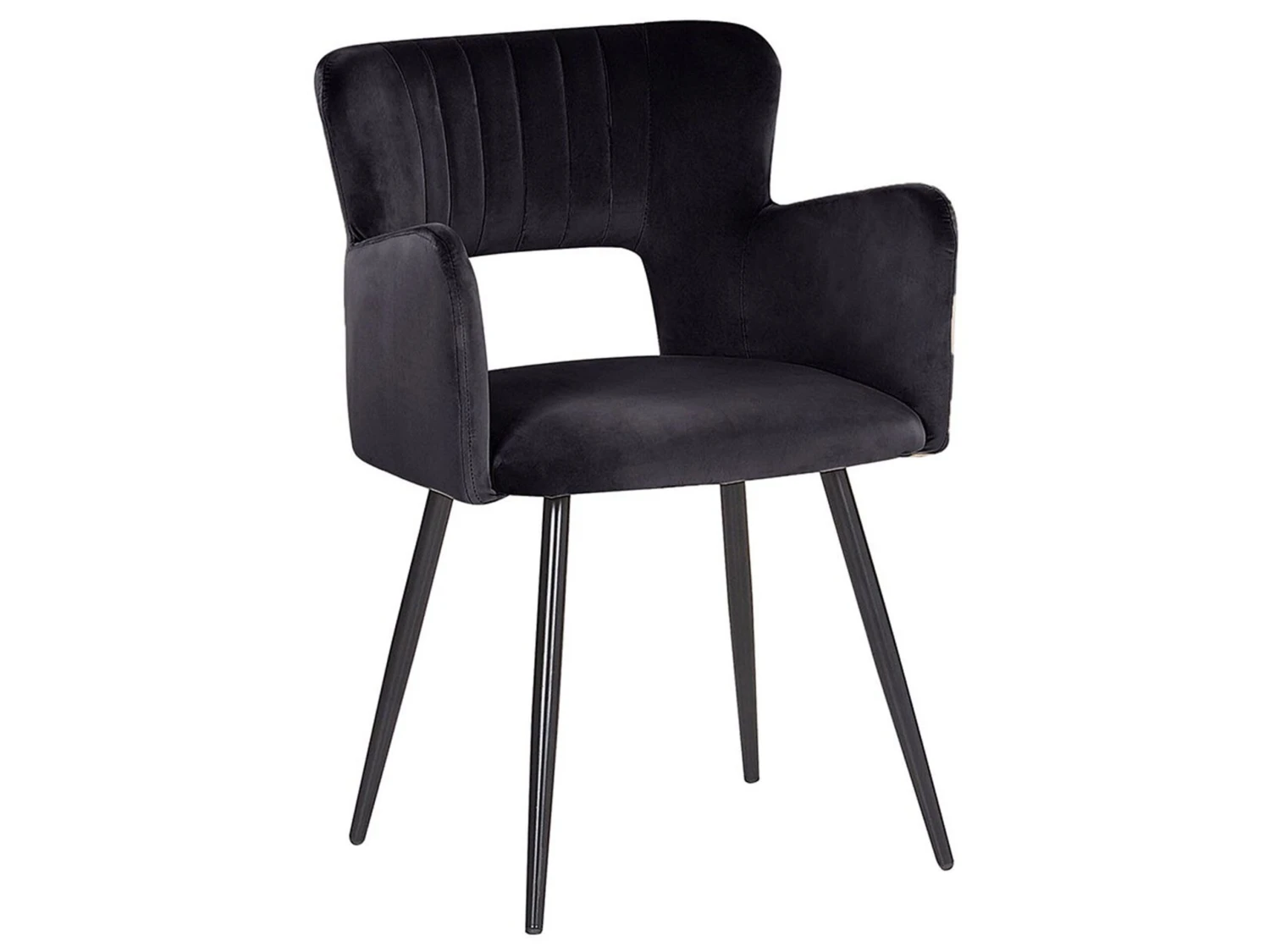 Velvet Dining Chair Black SANILAC 3 Velvet Dining Chair Black SANILAC