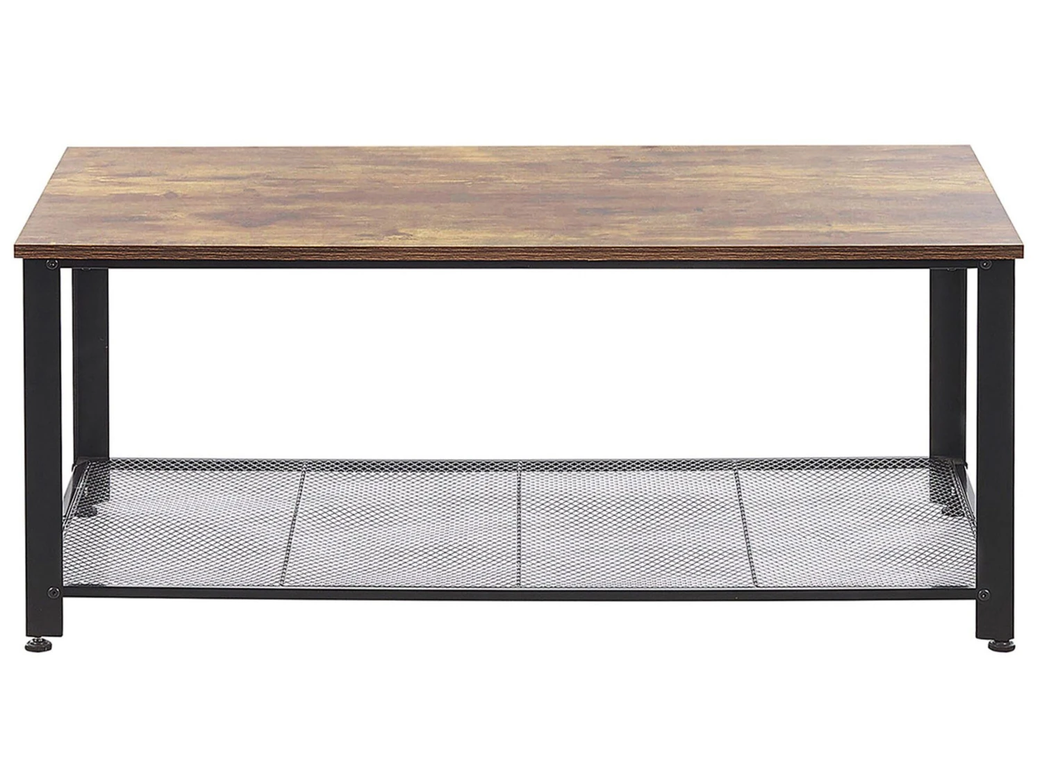 Coffee Table With Shelf Dark Wood With Black ASTON - Image 6